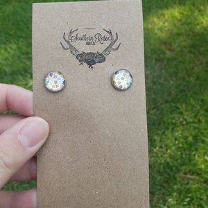 Autumn leaves stud earrings